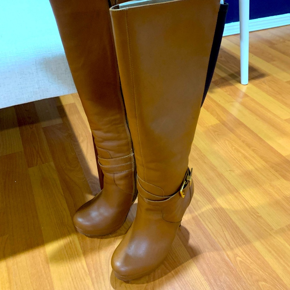 Cognac High Heel Boots by Andrea